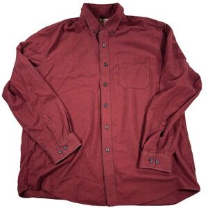 LL Bean Mens XL Wicked Good Flannel Button Down‎ Shirt Red Black Houndstooth